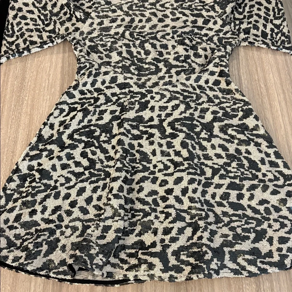 New ROTATE Birger Christensen Sequin Long Sleeve Alison Mini Dress